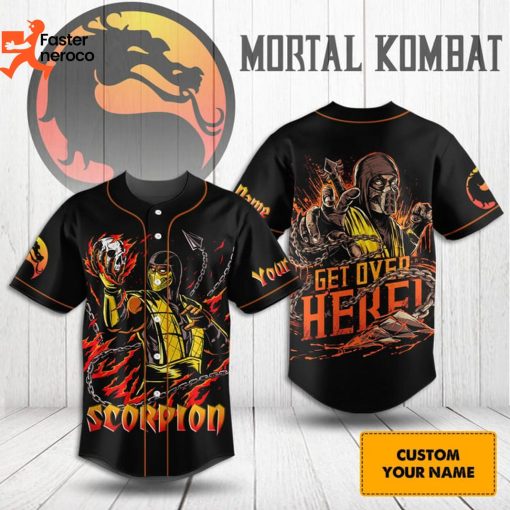 Mortal Kombat Scorpion Get Over Here Baseball Jersey