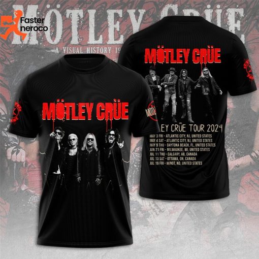 Motley Crue Tour 2024 Design 3D T-Shirt