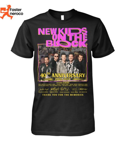New Kids On The Block 40th Anniversary 1984-2024 Signature Thank You For The Memories T-Shirt