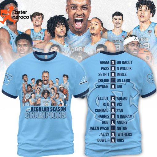 Regular Season Champions North Carolina Tar Heels 3D T-Shirt