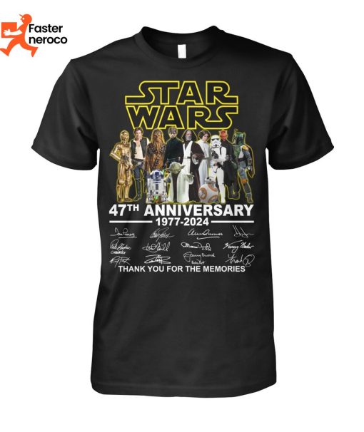 Star Wars 47th Anniversary 1977-2024 Signature Thank You For The Memories T-Shirt