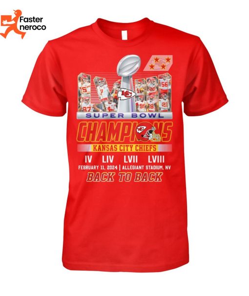 Super Bowl LVIII Champions Kansas City Chiefs Allegiant Stadium Back To Back T-Shirt