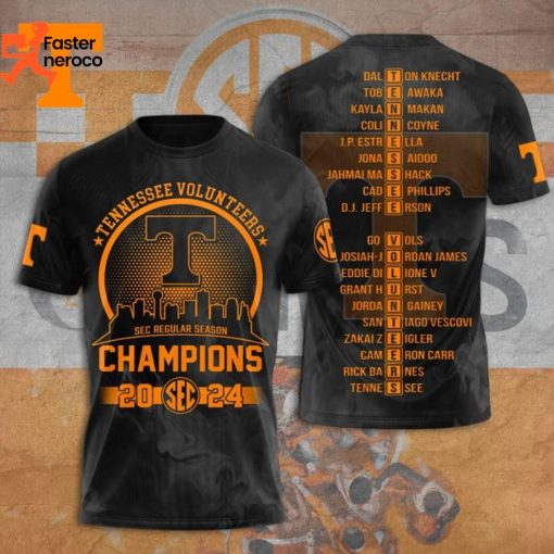 Tennessee Volunteers SEC Regular Season Champions 2024 3D T-Shirt