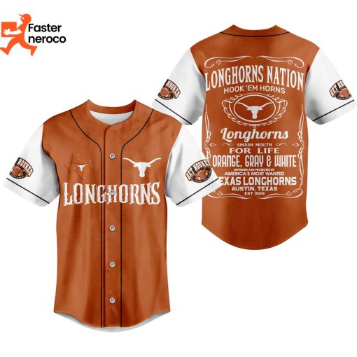 Texas Longhorns Nation Longhorns Smash Mouth For Life Baseball Jersey