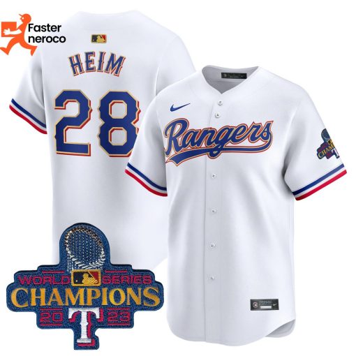 Texas Rangers 28 Jonah Heim World Series Champion 2023 Baseball Jersey