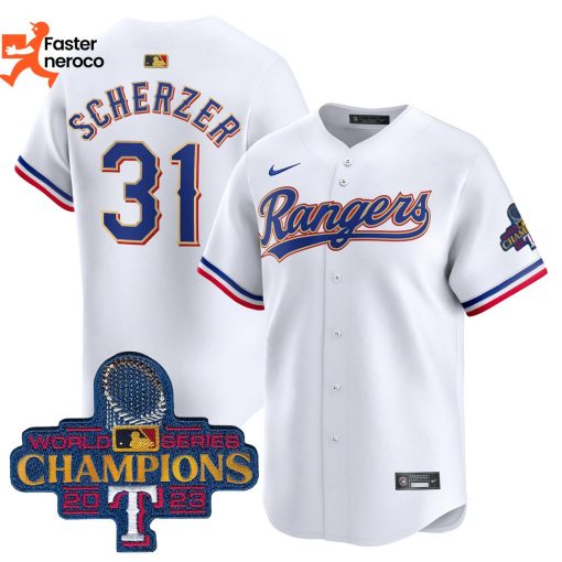 Texas Rangers 31 Max Scherzer World Series Champion 2023 Baseball Jersey