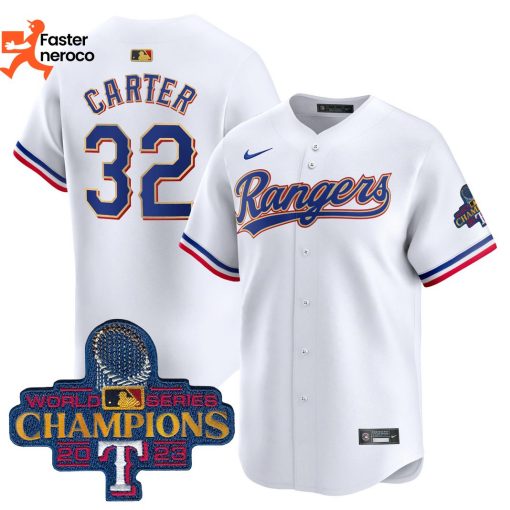 Texas Rangers 32 Evan Carter World Series Champion 2023 Baseball Jersey