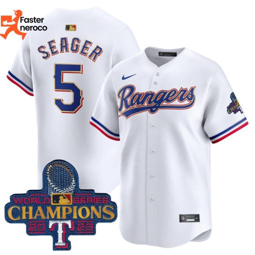 Texas Rangers 5 Corey Seager World Series Champion 2023 Baseball Jersey