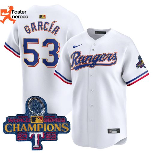 Texas Rangers 53 Adolis Garcia World Series Champion 2023 Baseball Jersey