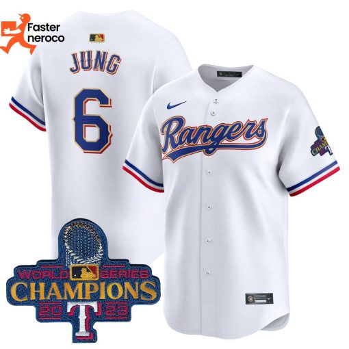 Texas Rangers 6 Josh Jung World Series Champion 2023 Baseball Jersey