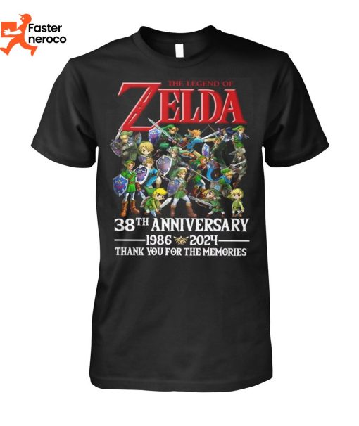 The Legend Of Zelda 38th Anniversary 1986-2024 Thank You For The Memories T-Shirt