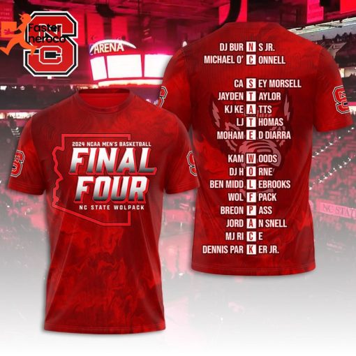 2024 NCAA Mens Basketball Final Four NC State Wolfpack 3D T-Shirt