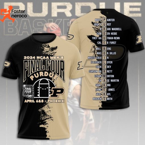 2024 NCAA Mens Final Four Purdue Boilermakers April 6&7 – Phoenix 3D T-Shirt