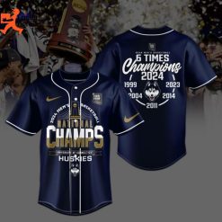 6 Time Champions UConn Basketball 2024 NCAA Mens Basketball Champions Baseball Jersey