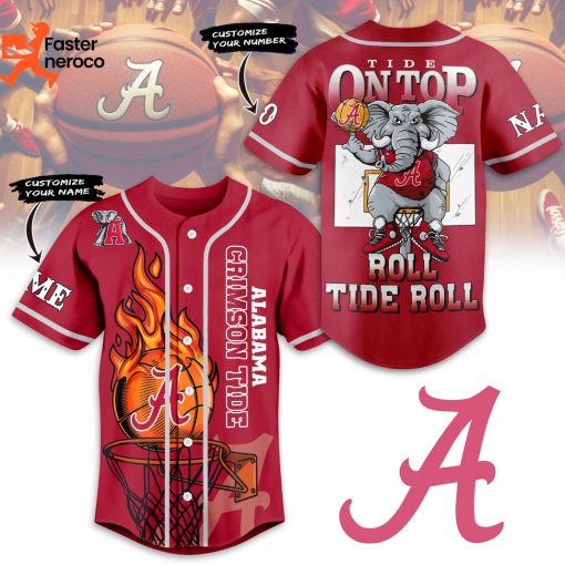 Alabama Crimson Tide On Top Roll Tide Roll Baseball Jersey