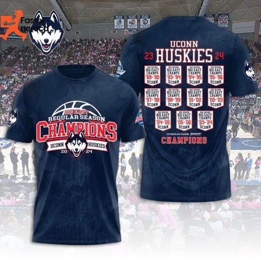 Big East Regular Season Champions UConn Huskies 2024 3D T-Shirt