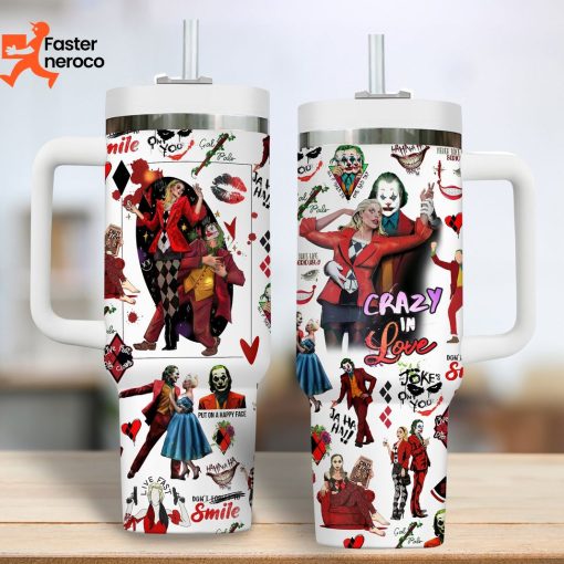 Crazy In Love Dont Forget To Smile Tumbler With Handle And Straw