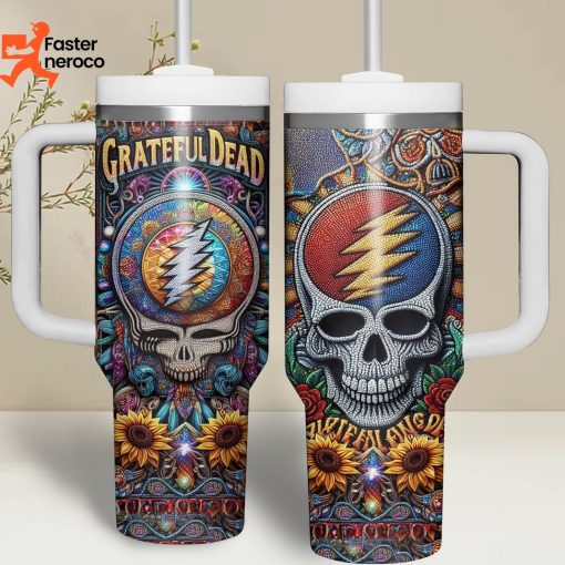 Grateful Dead Tumbler With Handle And Straw