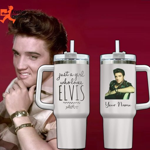 Just A Girl Who Loves Elvis Presley Tumbler With Handle And Straw