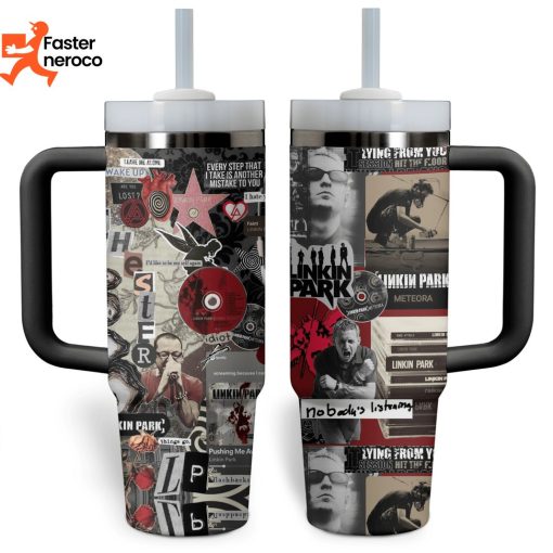 Linkin Park Leave Me Alone Wake Up Tumbler With Handle And Straw