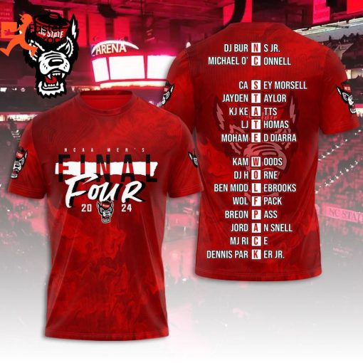 NCAA Mens Final Four 2024 NC State Wolfpack 3D T-Shirt