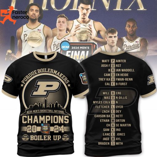 Purdue Boilermaker NCAA Men Basketball National Champions 2024 Boiler Up 3D T-Shirt