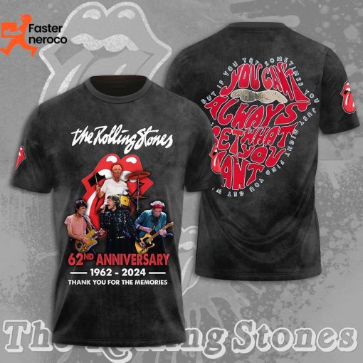 The Rolling Stone 62nd Anniversary 1962-2024 Thank You For The Memories 3D T-Shirt
