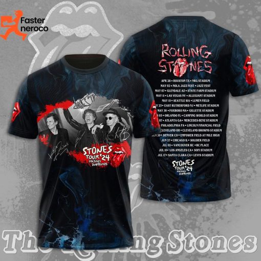 The Rolling Stones Signature Stones Tour 24 Hackney Diamonds 3D T-Shirt