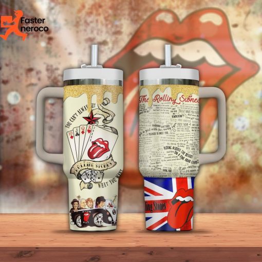 The Rolling Stones You Cant Always Get What You Want Lyrics Tumbler With Handle And Straw