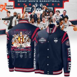 UConn Huskies Mens Basketball 2024 National Champions Signature Baseball Jacket