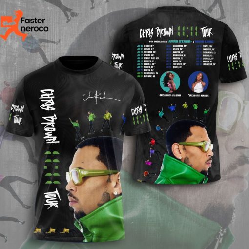 11 11 Tour Signature Chris Brown Design 3D T-Shirt