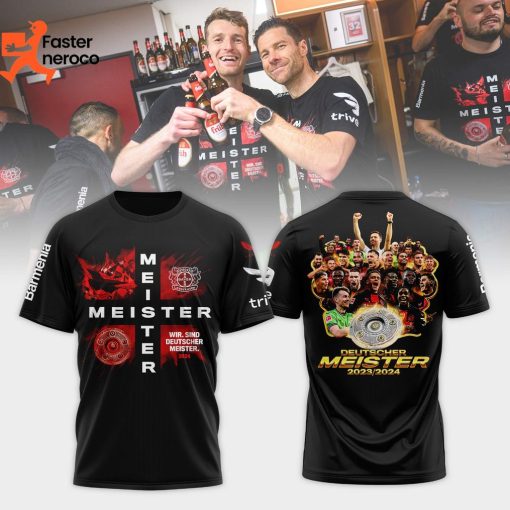 Bayer 04 Leverkusen Meister 2023-2024 Champions 3D T-Shirt