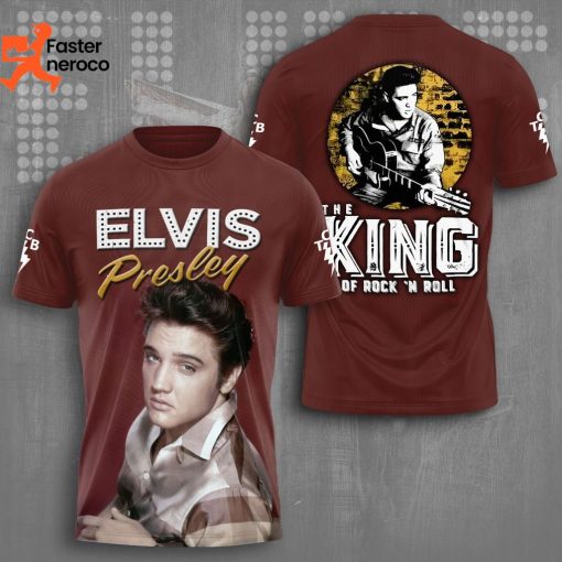 The King Of Rock N Roll Elvis Presley Design 3D T-Shirt