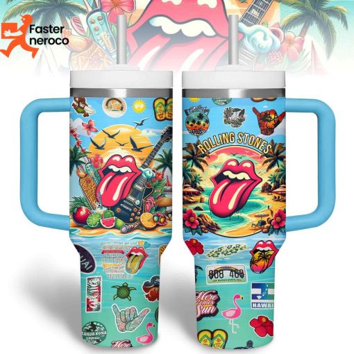 The Rolling Stones Here Comes Sun Tumbler With Handle And Straw