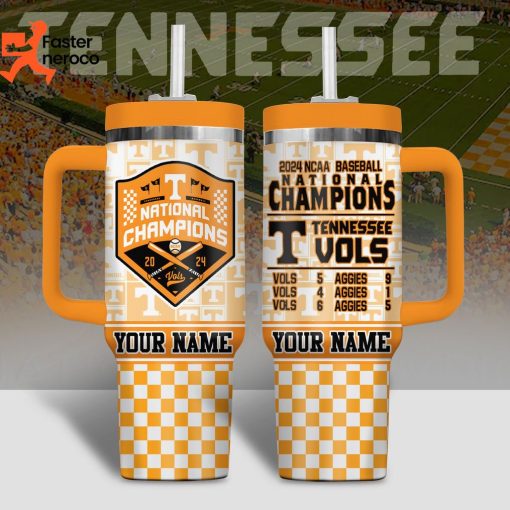 2024 NCAA National Champions Tennessee Volunteers Tumbler With Handle And Straw