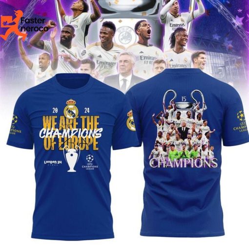 2024 We Are The Champions Of Europe Real Madrid Design 3D T-Shirt