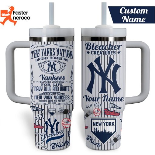 Blecher Creatures New York Yankees Tumbler With Handle And Straw