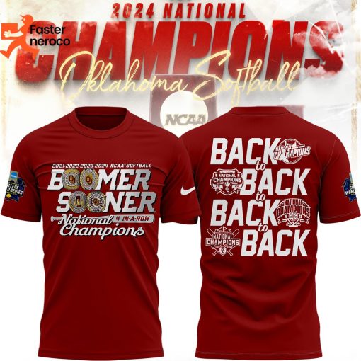 Boomer Sooner Back To Back To Back To Back Champions Oklahoma Sooners Design 3D T-Shirt