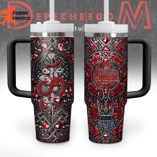 Depeche Mode Band Tumbler With Handle And Straw