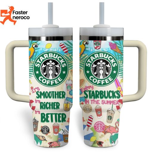 Enjoy Starbucks In The Summer Tumbler With Handle And Straw