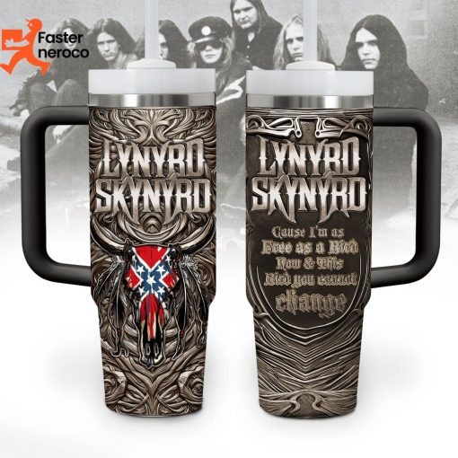 Free Bird Lyrics Lynyrd Skynyrd Tumbler With Handle And Straw