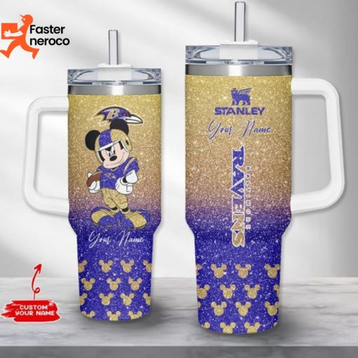 Mickey x Baltimore Ravens Tumbler With Handle And Straw