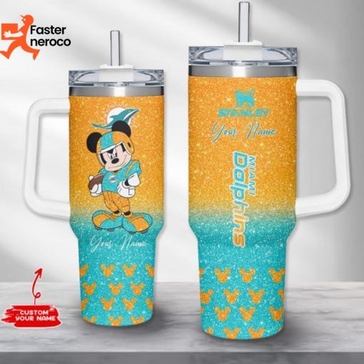 Mickey x Miami Dolphins Tumbler With Handle And Straw