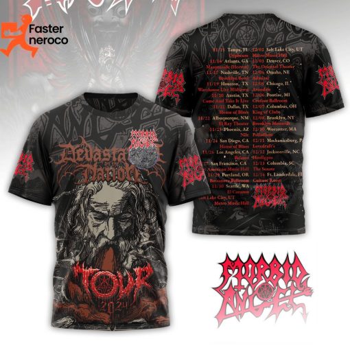 Morbid Angel Tour 2024 Design 3D T-Shirt