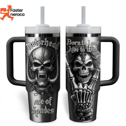 Motorhead Ace Of Spades Design Tumbler With Handle And Straw