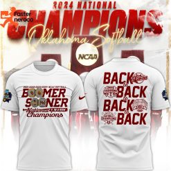 Oklahoma Sooners Boomer Sooner Back To Back To Back To Back Design White 3D T-Shirt