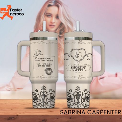 Short N Sweet – Sabrina Carpenter Design Tumbler With Handle And Straw