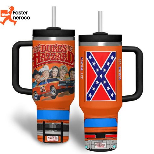 The Dukes Of Hazzard DeisgnTumbler With Handle And Straw