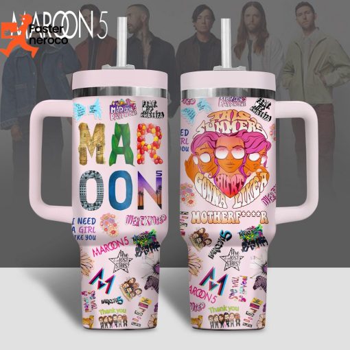 This Summer’s Gonna Hurt Like A Mother Maroon 5 Design Tumbler With Handle And Straw