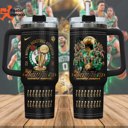 Boston Celtics 2024 NBA Finals Champions Tumbler With Handle And Straw